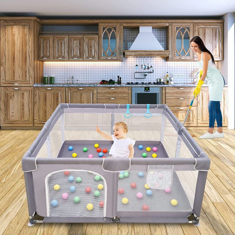Photo 1 of Baby Playpen, Baby Playpen for Toddler, Baby Playard, Playpen for Babies with Gate, Indoor & Outdoor Playard for Kids Activity Center?Sturdy Safety Play Yard with Soft Breathable Mesh
--- Factory Seal --- 