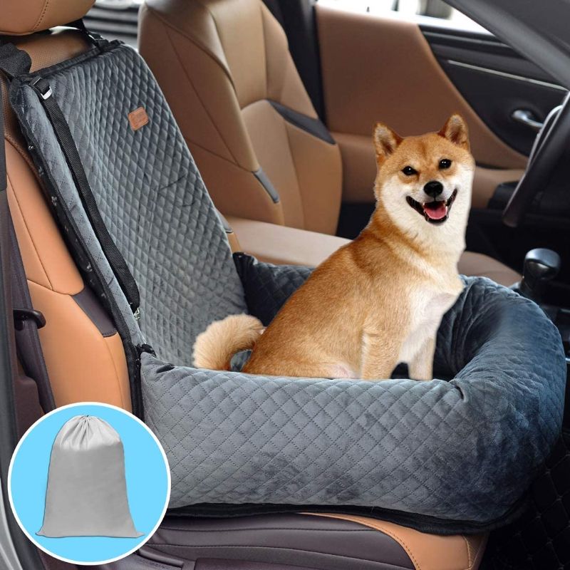 Photo 1 of Dog Car Seat Pet Booster Seat Pet Travel Safety Car Seat,The Dog seat Made is Safe and Comfortable, and can be Disassembled for Easy Cleaning (Gray)