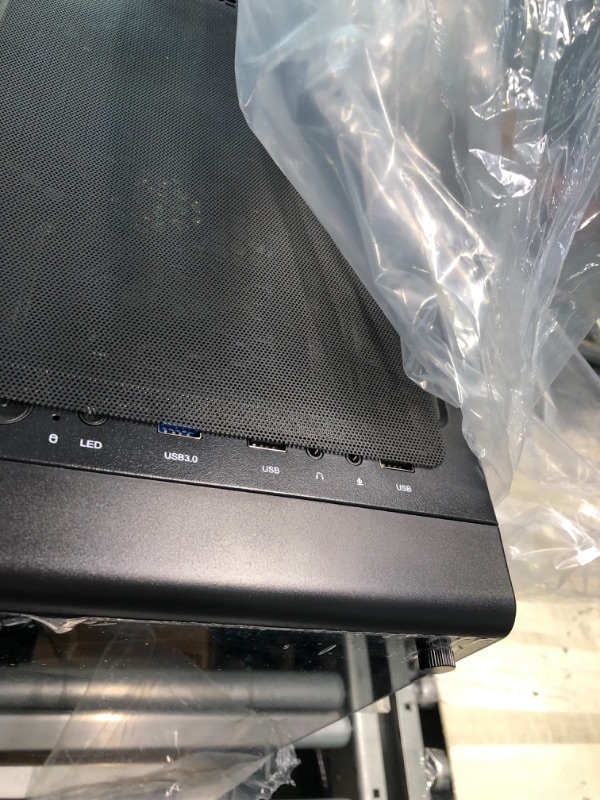Photo 1 of MUSETEX ATX PC Case Pre-Installed 6Pcs 120mm ARGB Fans, Mid-Tower Computer Gaming Case, USB 3.0 Tempered Glass Phantom Black Computer Case, MN6-B
