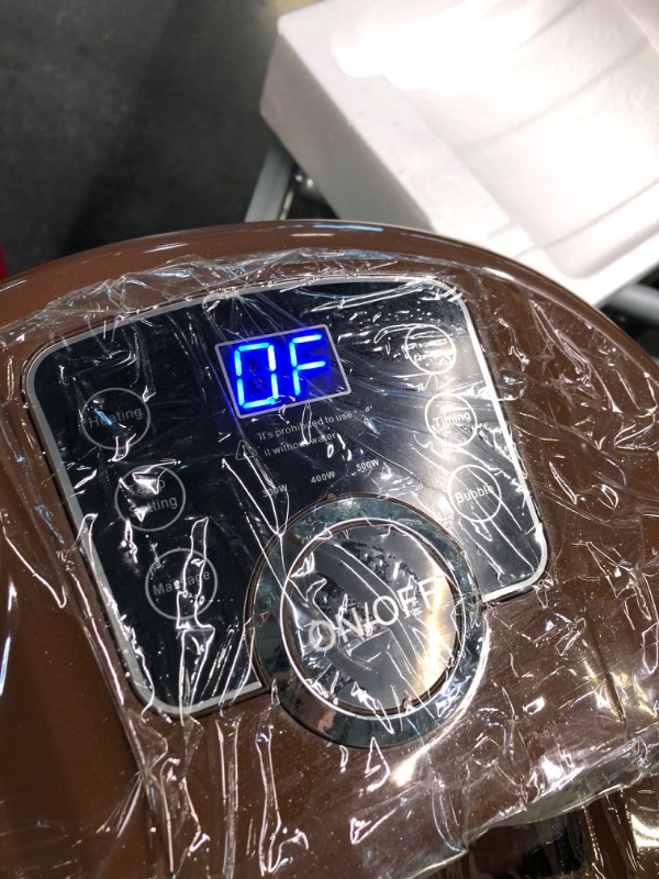 Photo 1 of Ovitus Foot Spa Bath Massager with Heat,16 Pedicure Spa Motorized Shiatsu Roller Massage Feet, Frequency Conversion, O2 Bubbles, Adjustable Time & Temperature,LED Display Brown