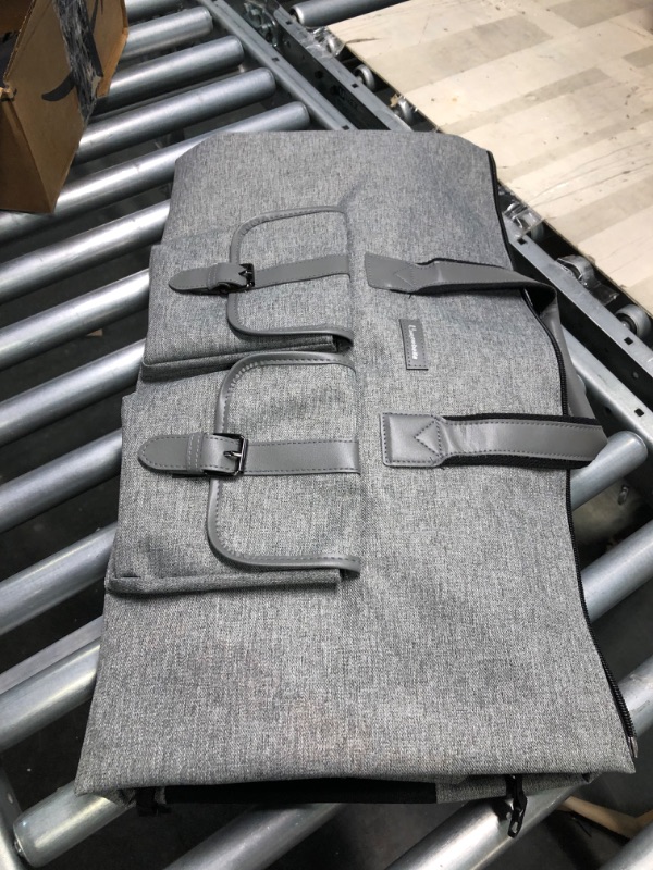 Photo 1 of Carry-on Garment Bag Large Duffel Bag Suit Travel Bag Weekend Bag Flight Bag with Shoe Pouch for Men Women Large Gray