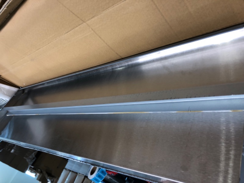 Photo 1 of Chingoo 12 x 48 Inch Stainless Steel Shelf Wall Mounted Floating Shelving w/ Backsplash