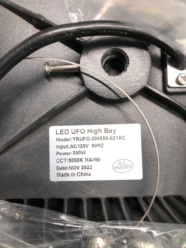 Photo 5 of 300W UFO LED High Bay Light Fixture ACE Series, 39,000lm 0-10V Dimmable 5000K 5' Cable with US Plug, [1000W/1250W MH/HPS Equiv.] 100-277V, Commercial Warehouse Area Light for Wet Location