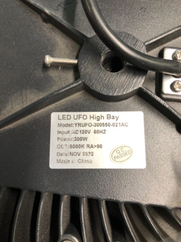 Photo 5 of 300W UFO LED High Bay Light Fixture ACE Series, 39,000lm 0-10V Dimmable 5000K 5' Cable with US Plug, [1000W/1250W MH/HPS Equiv.] 100-277V, Commercial Warehouse Area Light for Wet Location