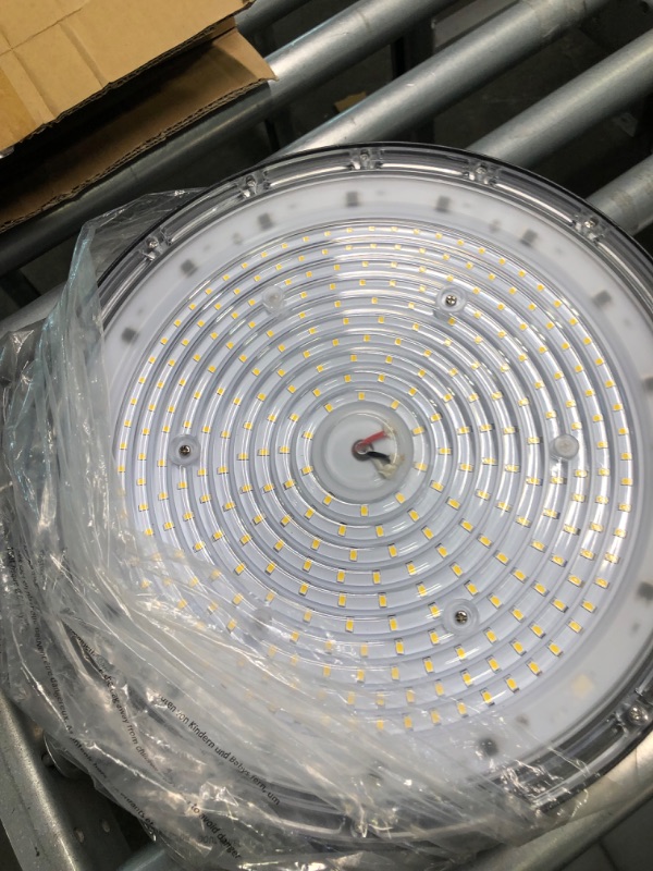 Photo 3 of 300W UFO LED High Bay Light Fixture ACE Series, 39,000lm 0-10V Dimmable 5000K 5' Cable with US Plug, [1000W/1250W MH/HPS Equiv.] 100-277V, Commercial Warehouse Area Light for Wet Location