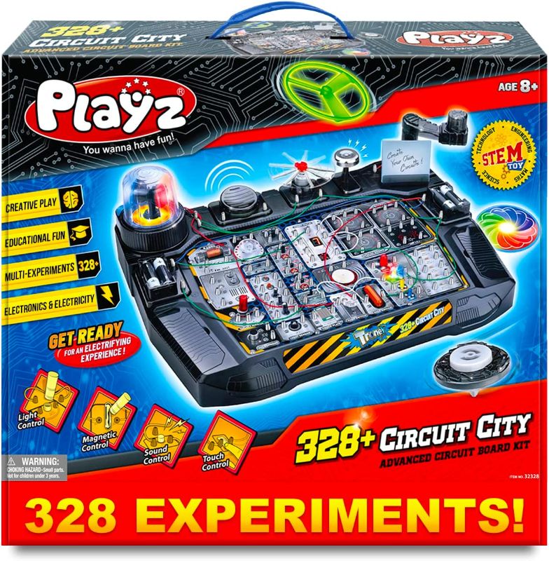 Photo 1 of Playz Advanced Electronic Circuit Board Engineering Toy for Kids | 328+ Educational Experiments to Wire & Build Smart Connections Using Creative Knowledge of Electricity | Science Gift for Children
