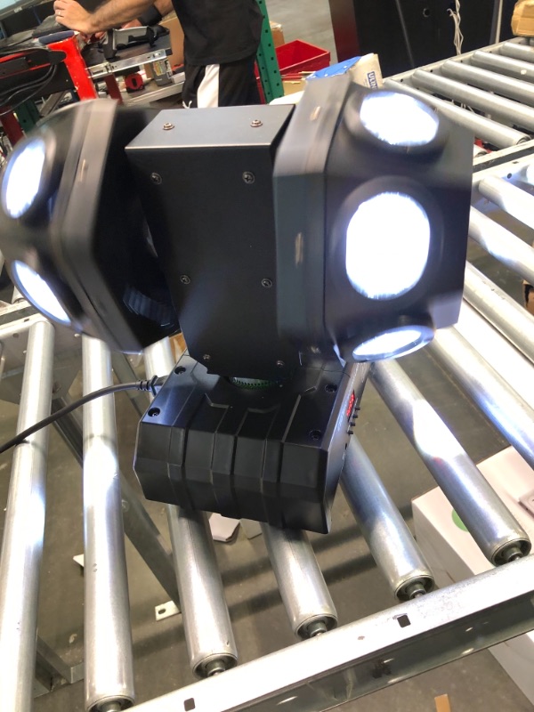 Photo 3 of JUNMAN 180W Two Head Football Led Beam Moving Head Wash Stage Light DMX512 13/16 Channels DJ Disco Effect Lighting Party Event Show
