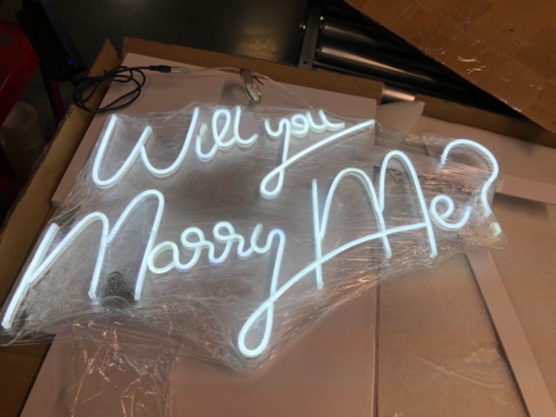 Photo 3 of Will You Marry Me Neon Signs?Proposal Wedding Decorations. LED Neon Sign Lights for Engagement Party Decor?Romantic Wall Art Decoration (Warm white)

