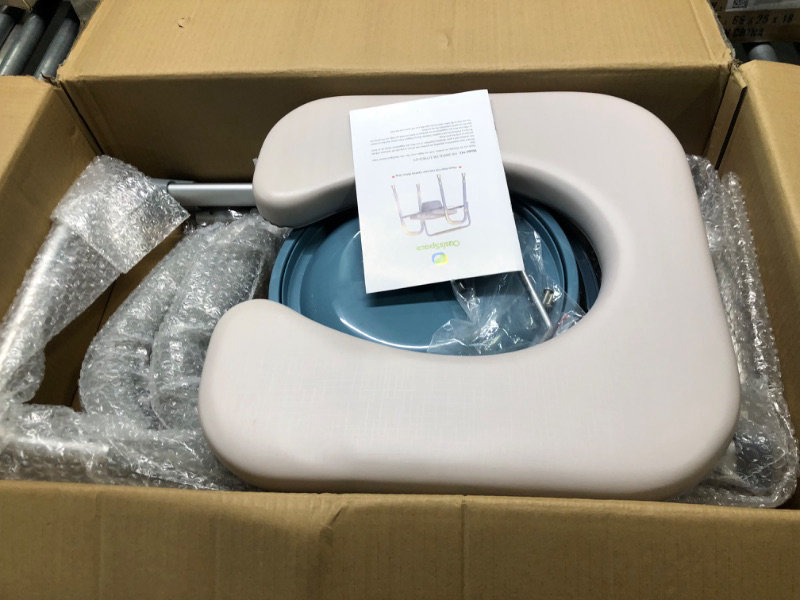 Photo 3 of OasisSpace Stand Alone Raised Toilet Seat 500lbs - Adjustable Toilet Safety Frame Raised Toilet Seat with Handles for Elderly, Medical Beside Commode Chair for Senior and Disabled