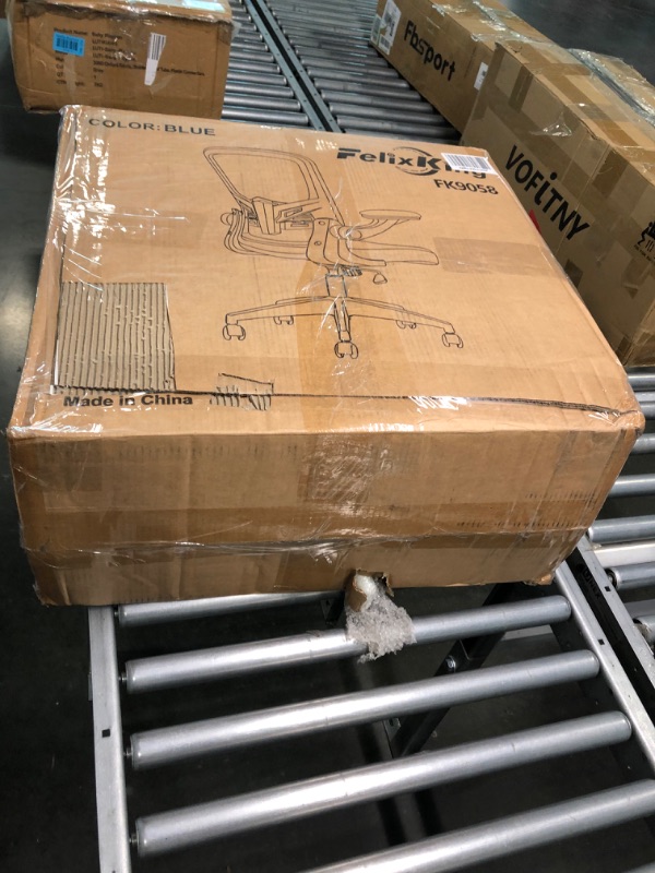 Photo 1 of FelixKing Office Chair, Ergonomic Desk Chair with Adjustable Height and Lumbar Support Swivel Lumbar Support Computer Chair with Flip up Armrests for Conference Room FK9058 Blue
--- Factory Package --- 
