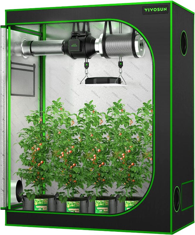 Photo 1 of VIVOSUN S538 5x2 Grow Tent, 60"x32"x80" High Reflective Mylar with Observation Window and Floor Tray for Hydroponics Indoor Plant for VS2000/VSF4300
---- Lights Not Included --- 
