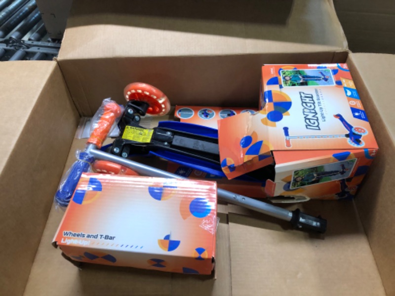 Photo 1 of Ignight Kick Scooter with Light Up Wheels and T-bar Blue/Orange 3 Wheels