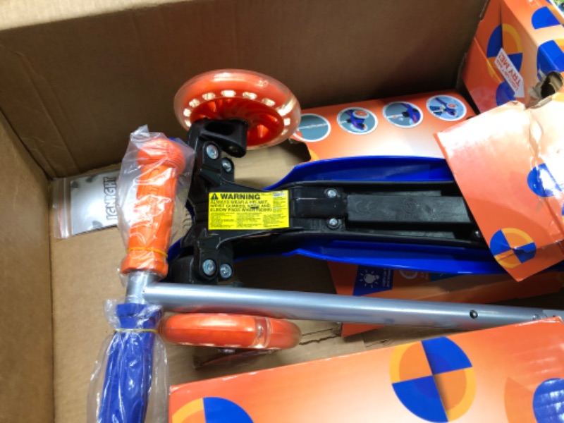 Photo 1 of Ignight Kick Scooter with Light Up Wheels and T-bar Blue/Orange 3 Wheels