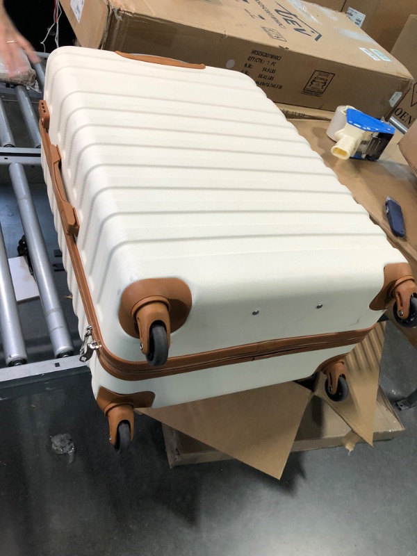 Photo 1 of Coolife Luggage Sets Suitcase Set 3 Piece Luggage Set Carry On Hardside Luggage with TSA Lock Spinner Wheels (White, 5 piece set) White 5 piece set
---- Missing Bags --- 