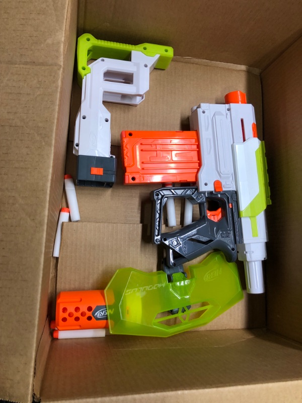 Photo 3 of NERF Modulus Recon MKIII Blaster, Removable Stock and Barrel Extension, Dart Shield, 12-Dart Clip, 12 Elite Darts, Outdoor Games and Toys for Boys and Girls (Amazon Exclusive)