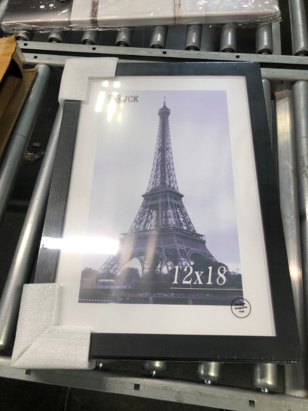Photo 1 of VCK 12x18 Inch Solid Wood Poster Frames with Wall Mounting Hanging Picture Frame Set of 3 Black Black 12 x 18