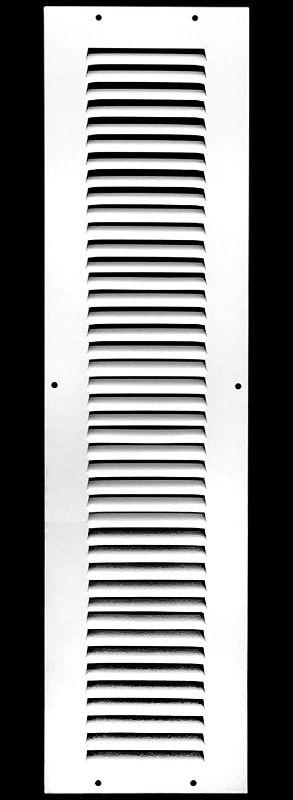 Photo 1 of 4" x 30" Return Air Grille - Sidewall and Ceiling - HVAC Vent Duct Cover Diffuser - [White] [Outer Dimensions: 5.75w X 31.75" h] 4 x 30 White