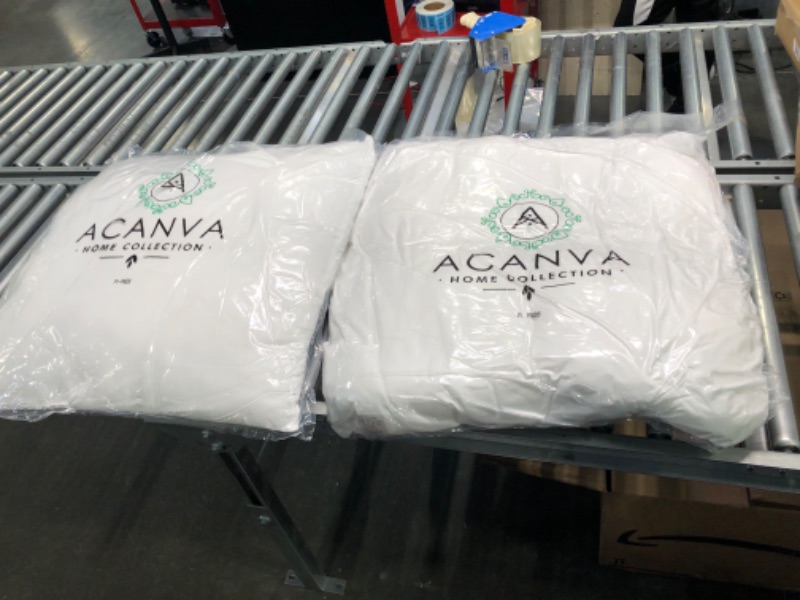 Photo 1 of Acanva Premium Throw Pillow Inserts with Microfiber Filled, Lumbar Support Decorative Stuffer for Sofa Bed Couch & Chairs, 28x28, 2 Count, White
