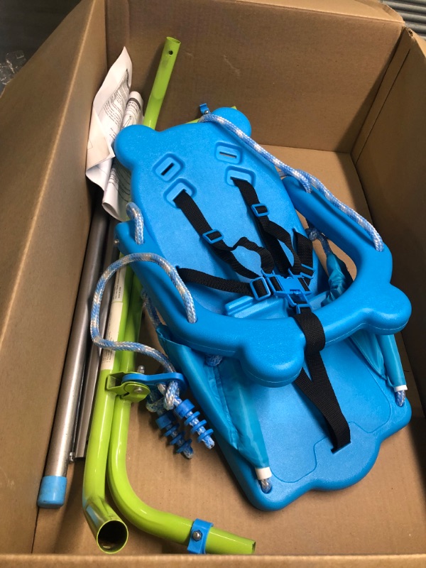 Photo 1 of Sportspower My First Toddler Swing - Heavy-Duty Baby Indoor/Outdoor Swing Set with Safety Harness Blue
