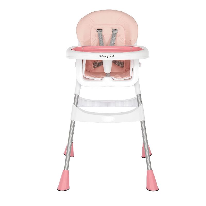 Photo 1 of Dream On Me Portable 2-in-1 Tabletalk High Chair, Convertible Compact Light Weight Highchair, Pink
--- Factory Package --- 