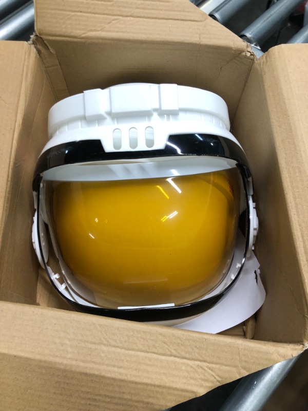 Photo 1 of Spooktacular Creations Astronaut Helmet with Movable Visor Pretend Play Toy Set for Party Favor Supplies Kids and Toddler White X-Large(12-14 yrs)