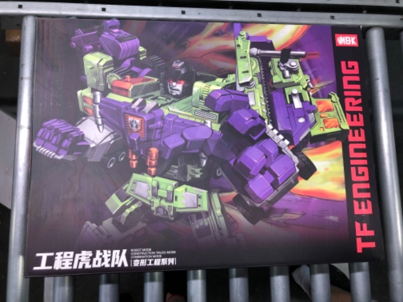 Photo 4 of NBK Deformation Oversize Toys Robot Devastator Engineering Combiner 6 in 1 Action Figure Car Truck Model Gift for Kids Boys (Green)