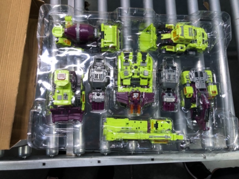 Photo 3 of NBK Deformation Oversize Toys Robot Devastator Engineering Combiner 6 in 1 Action Figure Car Truck Model Gift for Kids Boys (Green)