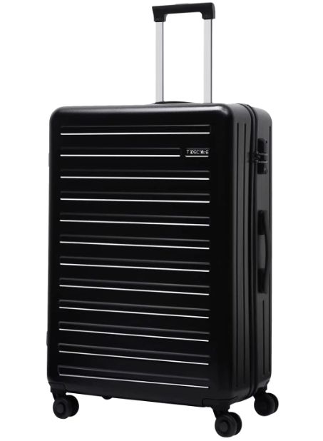 Photo 1 of 24 Inch Checked Luggage, ABS+PC Lightweight&nbsp;Hardshell Suitcase with TSA Lock & Spinner Silent Wheels, Medium Size with 65L Capacity, Convenient for Trips, Black
