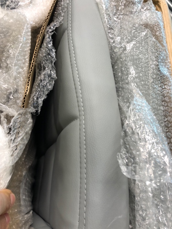 Photo 1 of Leopard Bar Stools, Modern PU Leather Adjustable Swivel Bar Stool with Back, Set of 2 (Light Grey) A-light Grey