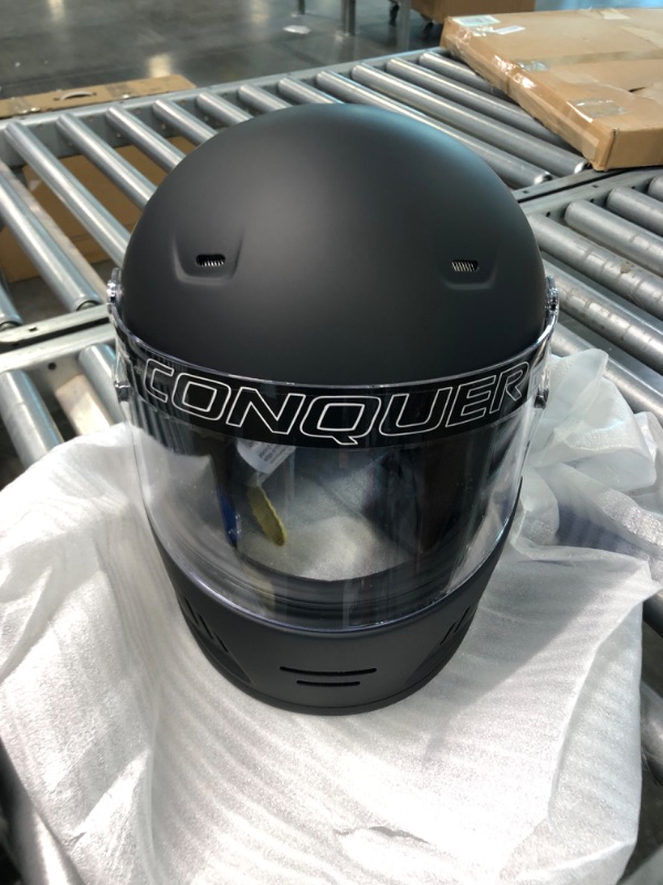 Photo 4 of Conquer Snell SA2020 Full Face Auto Racing Helmet Large Black, L