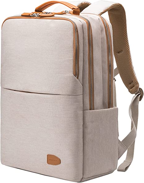 Photo 1 of NOBLEMAN Backpack for women and man,Waterproof travel work Backpack, 15.6 Inch Laptop Backpack, Daypack, with USB (Beige plus)