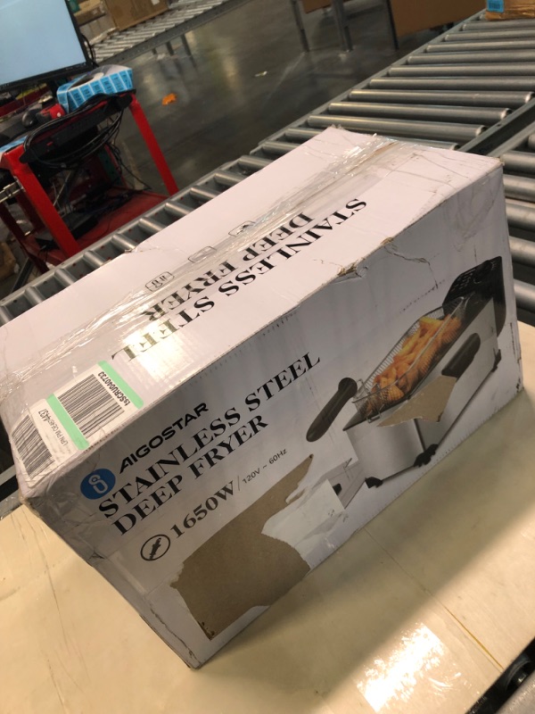 Photo 1 of Aigostar Deep Fryer with Basket, 3L/3.2Qt Stainless Steel Electric Deep Fat Fryer with Temperature Limiter for Frying Chicken, Tempura, French Fries, Fish and Onion Rings,1650W, Silver