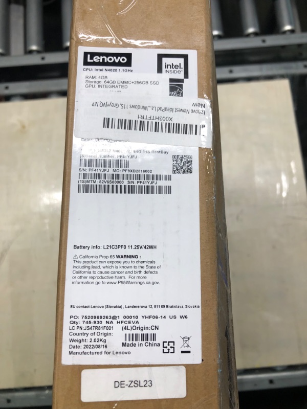 Photo 6 of Lenovo Newest IdeaPad Laptop, 14.0" HD Display, Intel Celeron N4020, 4GB DDR4 RAM, 320GB SSD(64GB eMMC+256GB PCIe SSD), 1-Year Office 365, Webcam, HDMI, WiFi 6, Bluetooth, Windows 11S, Grey+JVQ MP 320GB SSD 14 inch