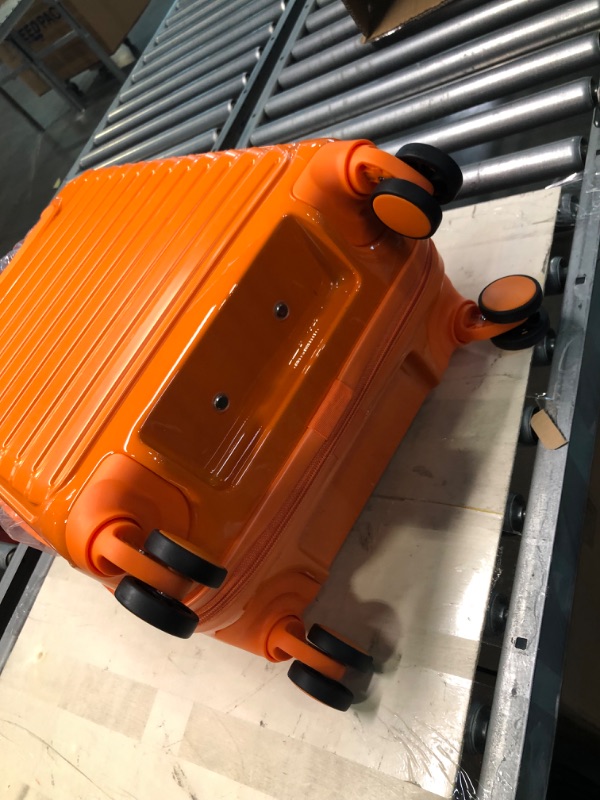 Photo 1 of Coolife Luggage Suitcase expandable (only 28”) ABS+PC Spinner suitcase with TSA Lock carry on 20 in 24in 28in orange S(20in carry-on with cosmetic case?