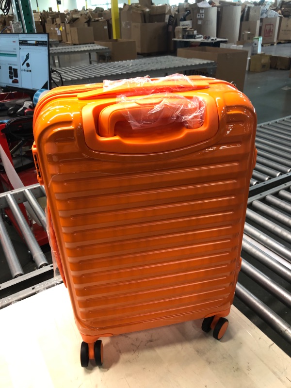 Photo 1 of Coolife Luggage Suitcase expandable (only 28”) ABS+PC Spinner suitcase with TSA Lock carry on 20 in 24in 28in orange S(20in carry-on with cosmetic case?