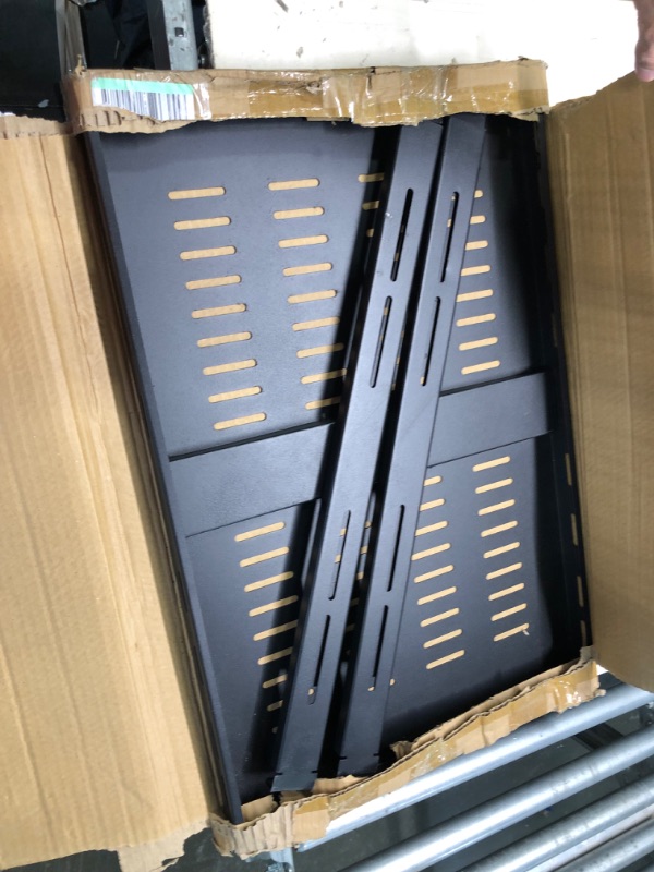 Photo 3 of 1U Adjustable Rack Mount Shelf Vented Server Rack Drawer 175lbs 27.5 to 38 Inch Adjustable Mounting Depth Blanking Panel Kit Adjustable Universal Tray for 19 Inch AV/ Network Equipment Rack, Black