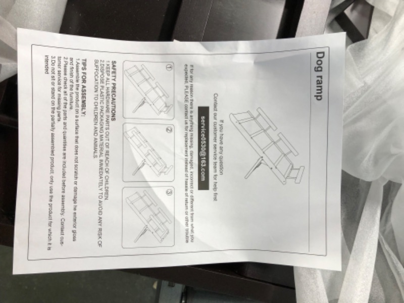 Photo 4 of Adjustable Dog Ramp with Rails Wooden Pet Ramp for Small Animals Pet Gear with Paw Traction Mat Non-Slip Pet Stair for Couch Sofa Car Folding Safety Ramp Cat Step 8.5” to 24” Up to 110lb 3XL