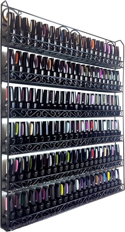 Photo 1 of amt metal nail polish wall rack up to 108 bottle white (white)