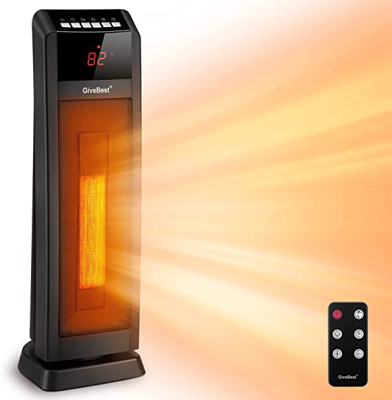 Photo 1 of GiveBest Space Heater for Large Room, 24" Ceramic Tower Heater with Remote Control 1H to 8H Timer ETL Certified Digital Oscillating Heater with Overheat Protection Tip-Over Switch for Indoor Use