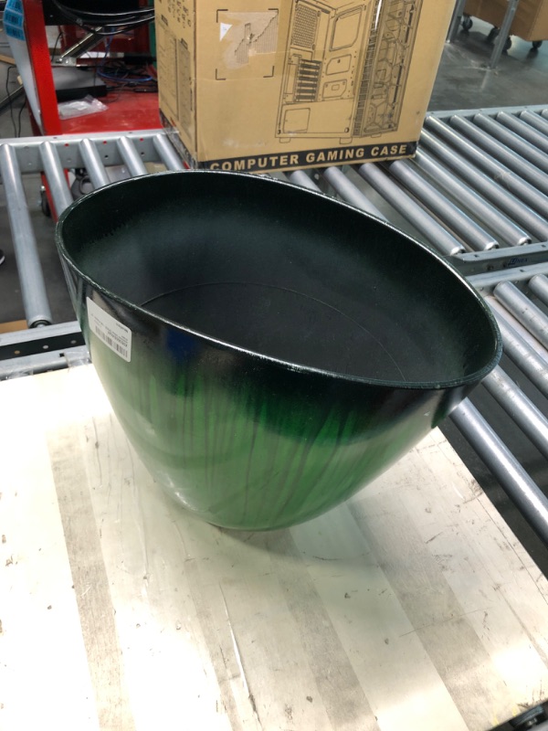 Photo 2 of Gardener Select (EPR12-205 Large Egg Shaped Planter - Modern Indoor & Outdoor Decorative Flower Pot/Box (12 Inch, Green Flower) Green 12"