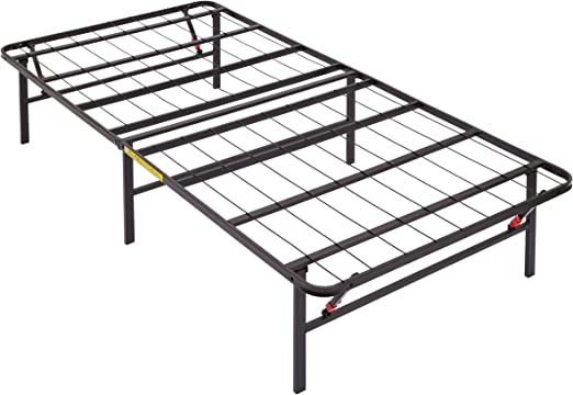 Photo 1 of Amazon Basics Foldable Metal Platform Bed Frame with Tool Free Setup, 14 Inches High, Twin, Black Twin 14-Inch