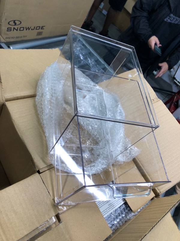 Photo 1 of mDesign Plastic Stackable Bathroom Storage with Pull Out Bin Organizer Drawer for Cabinet, Vanity, Shelf, Cupboard, Cabinet, or Closet Organization - Lumiere Collection - 8 Pack - Clear 8 8 x 6 x 6