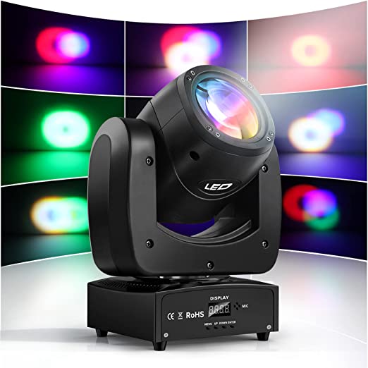 Photo 1 of U`King 60W Moving Head Light DJ Lights RGBW LED Spotlight with Sound Activated and DMX Controller for Wedding Parties Church Live Show Disco Bars Stage Lighting