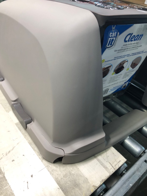 Photo 1 of Catit Hooded Litter Box, Jumbo, Gray