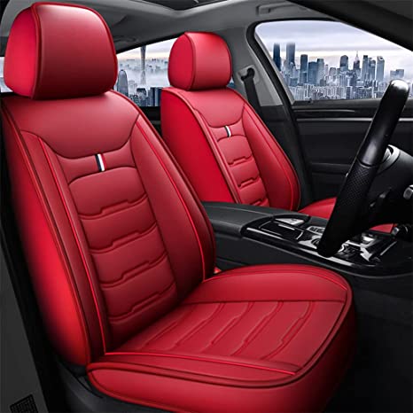 Photo 1 of BPOOBP Luxury 5 Seats Car Seat Covers Fit for Honda Civic 2003-2019 Vehicles Front&Rear Seat Protector Waterproof Leather Seat Cushion Red