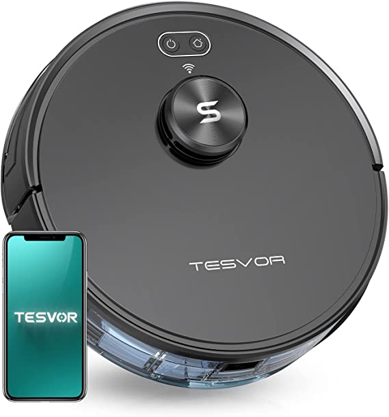 Photo 1 of Tesvor Robot Vacuum Cleaner, S6 Robotic Vacuum with Lidar Navigation, 2700Pa Powerful Suction, No-go Zone, Wi-Fi, Self-Charging, Ideal for Pet Family, Hard Floors to Medium-Pile Carpets