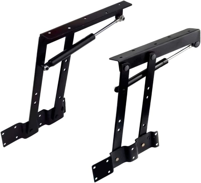 Photo 1 of 2pcs Folding Lift up Top Coffee Table Lifting Frame Desk Mechanism Hardware Fitting Hinge Spring Standing Rack Hinge Rack Bracket (Gas Hydraulic)