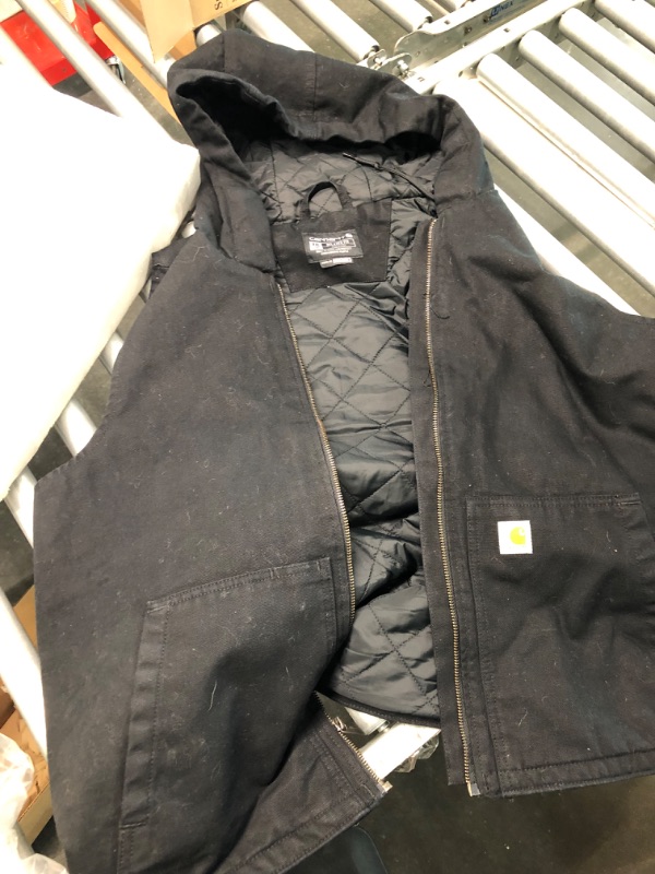 Photo 3 of Carhartt Women's Washed Duck Hooded Vest XX-Large Black