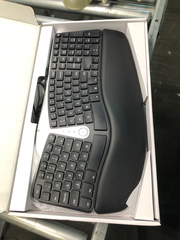 Photo 2 of Nulea Ergonomic Keyboard, Wired Split Keyboard with Pillowed Wrist and Palm Support, Featuring Dual USB Ports, Natural Typing Keyboard for Carpal Tunnel, Compatible with Windows/Mac