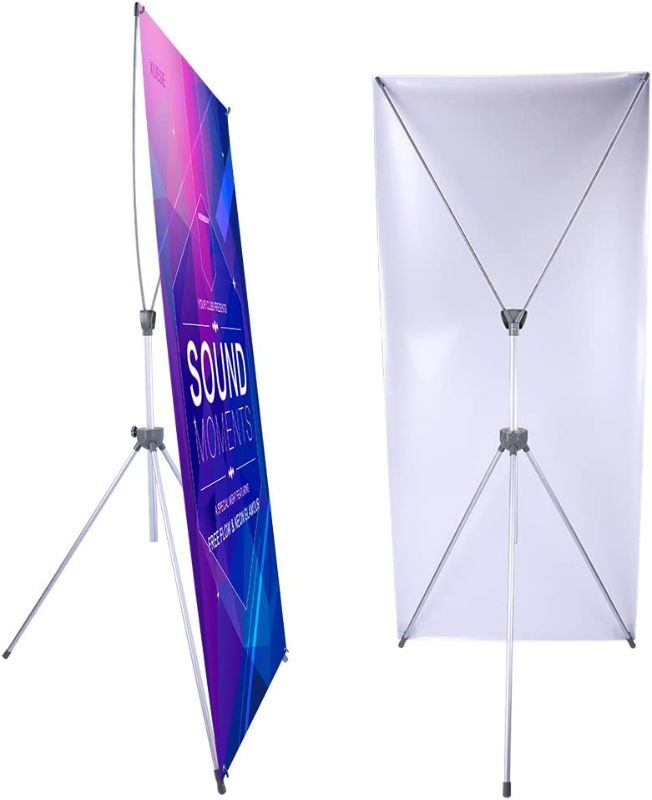 Photo 1 of Adjustable X Banner Stand Fits Any Banner Size Width 23" to 32" and Height 63" to 78",Portable Retractable Banner Holder with Carrying Bag - Customize Banner for Trade Show, Exhibition, 2 Pack